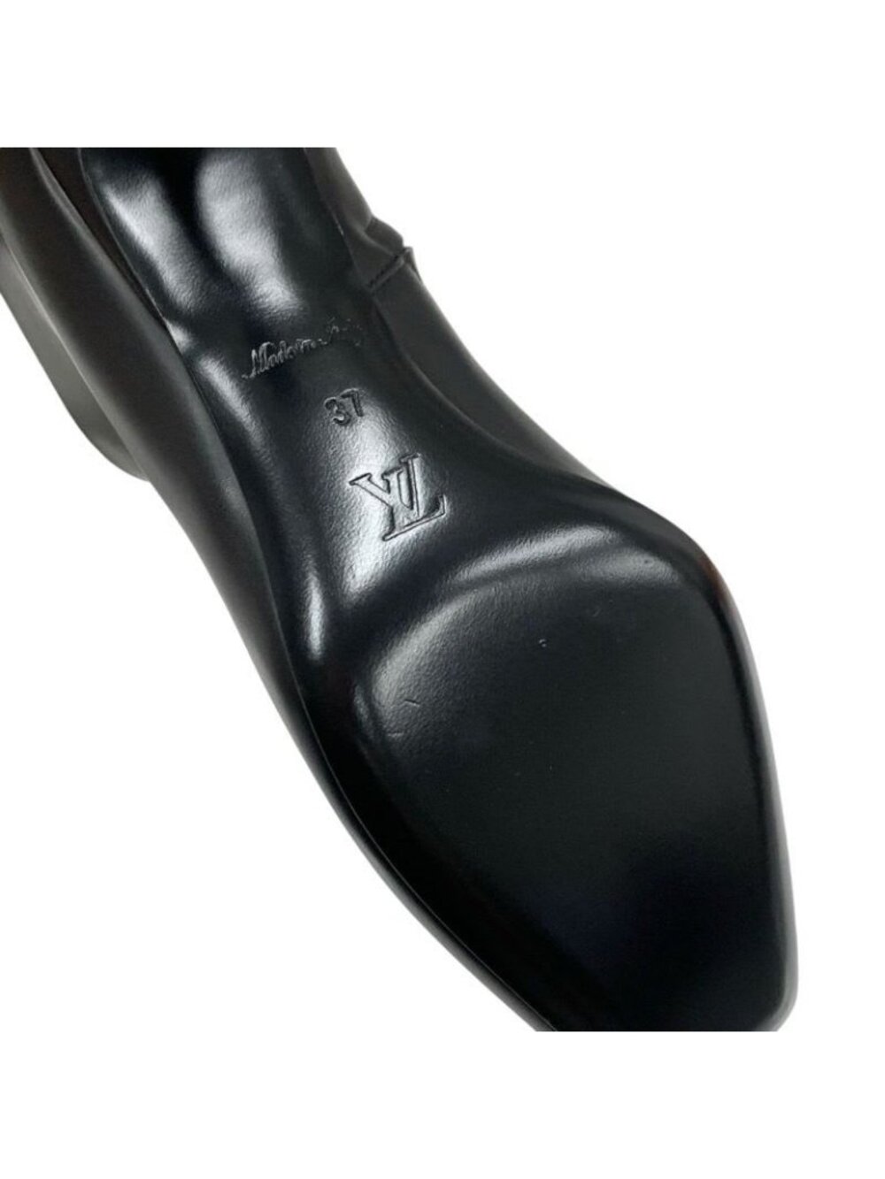 Louis Vuitton Rotary Line Boots Short Shoes Leather Black Gold Logo - Picture 8 of 10